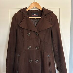 Brown Double-Breasted Women's Coat